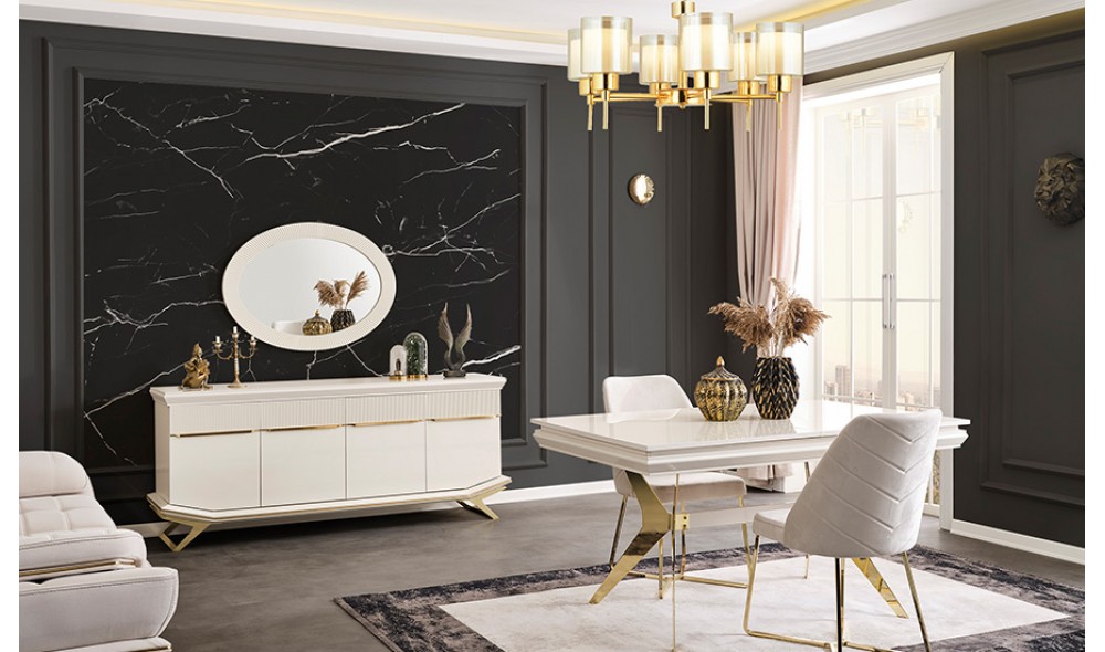 Angel Yemek Odası (Ön yüzler %100 mdf kasa suntalem malzemeden üretilmiştir)