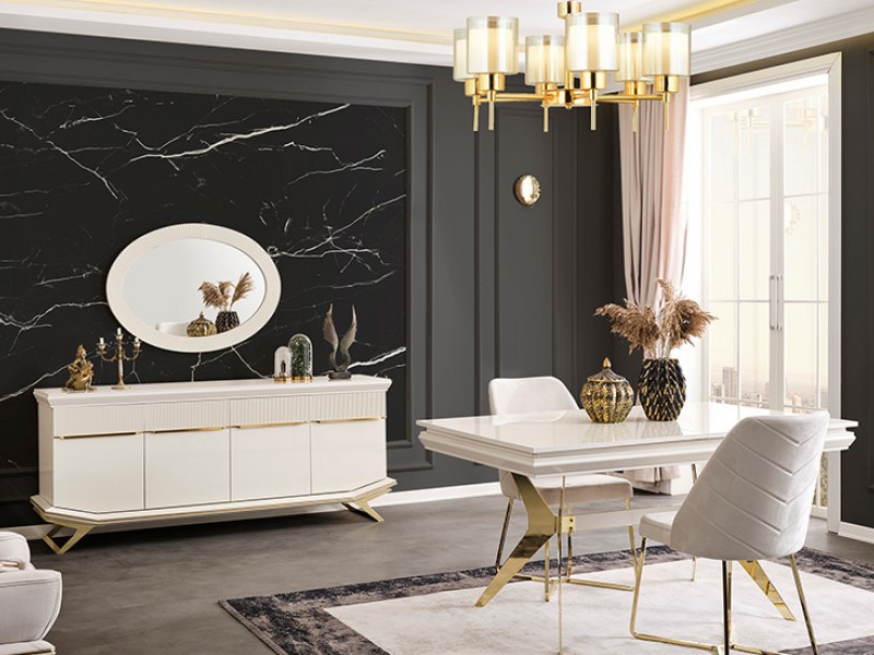 Angel Yemek Odası (Ön yüzler %100 mdf kasa suntalem malzemeden üretilmiştir)