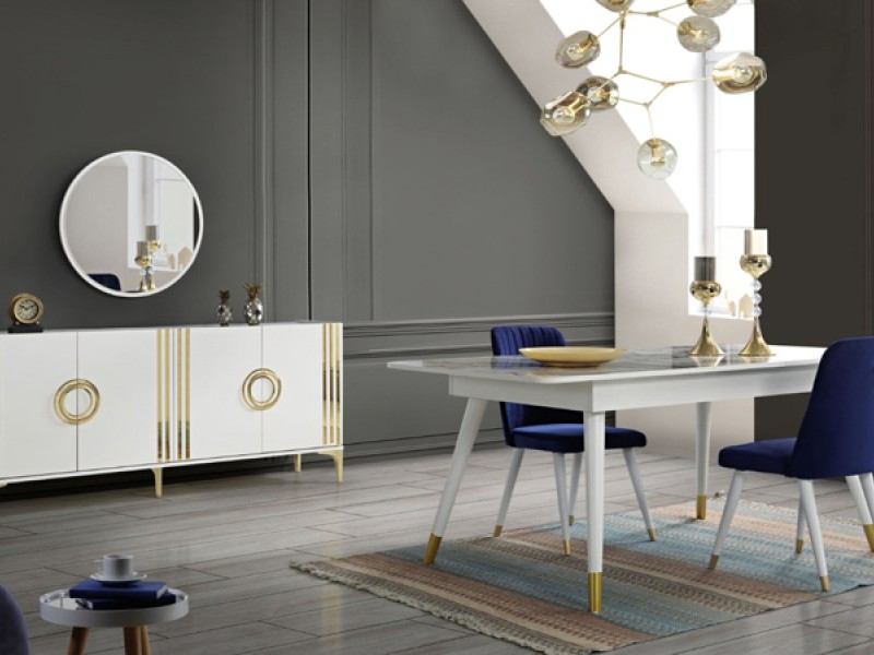 Asel Beyaz Yemek Odası