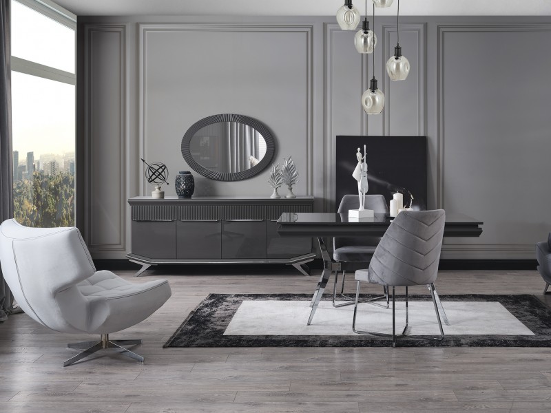 Asya Yemek Odası (Ön yüzler %100 mdf kasa suntalem malzemeden üretilmiştir)