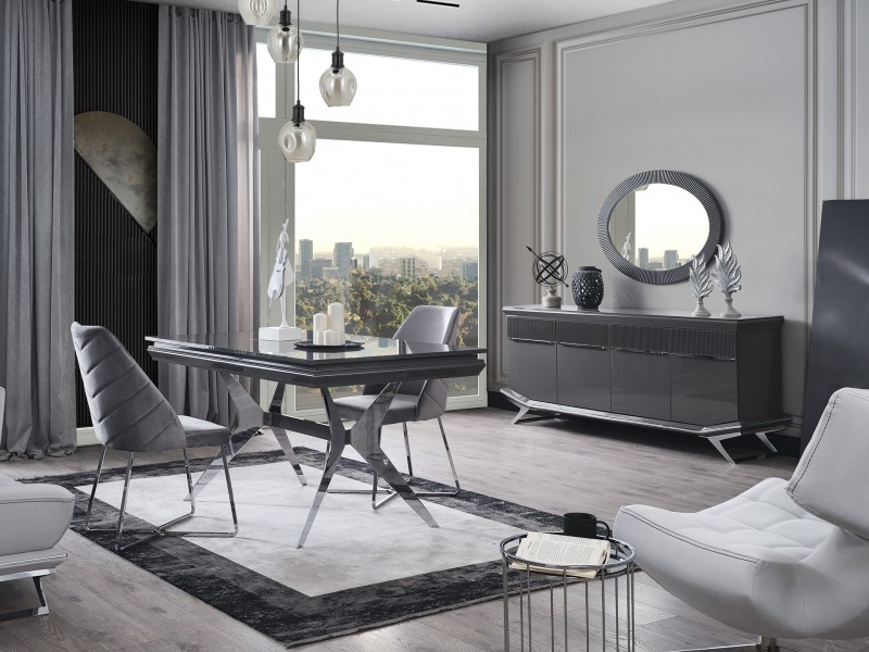 Asya Yemek Odası (Ön yüzler %100 mdf kasa suntalem malzemeden üretilmiştir)