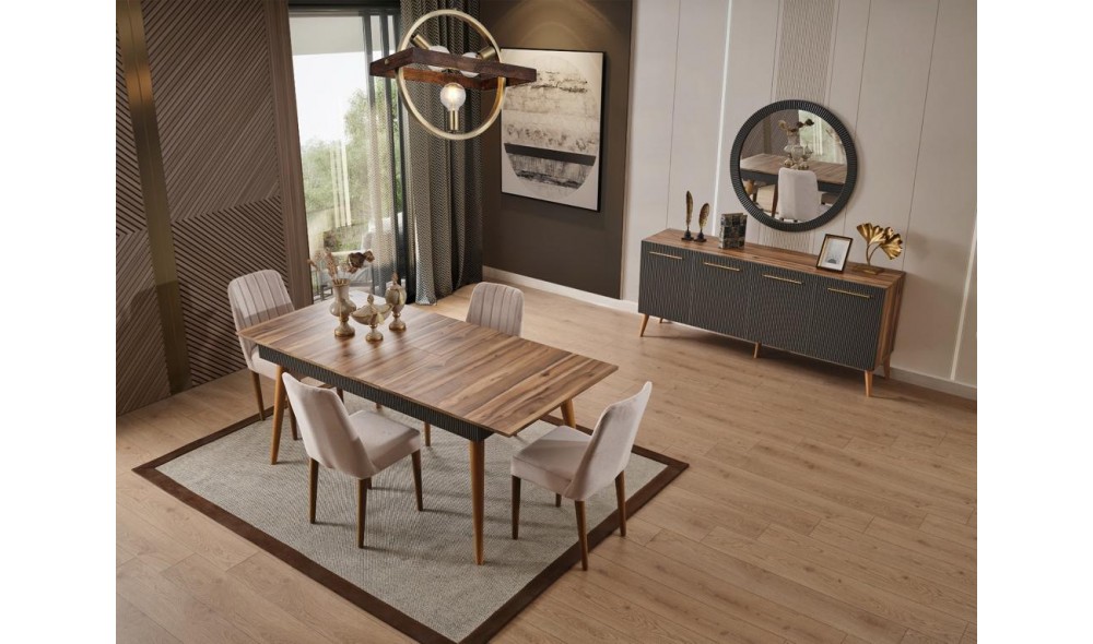 Çırağan Ceviz Yemek Odası  %100 MDF