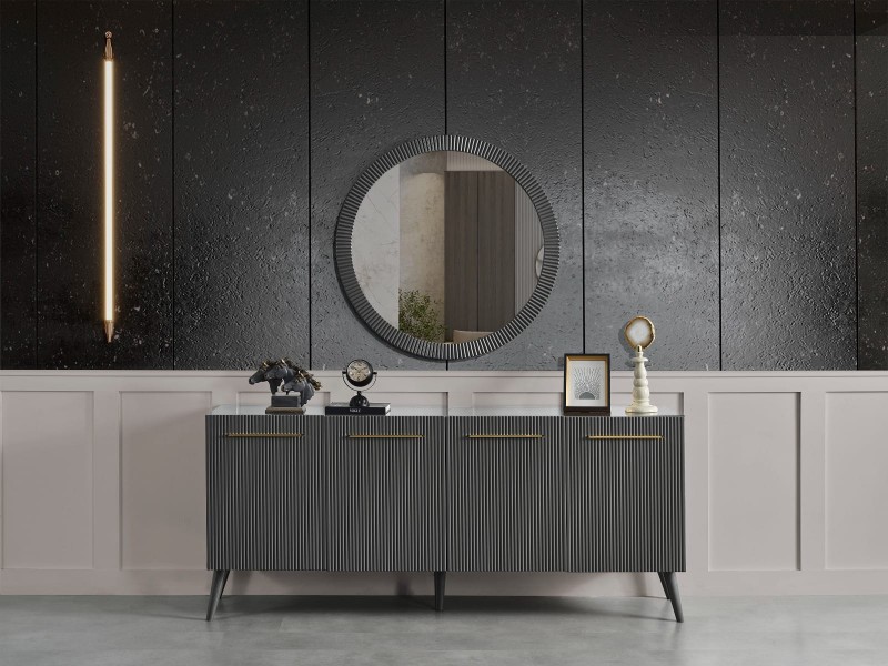 Çırağan Antrasit Yemek Odası %100 MDF