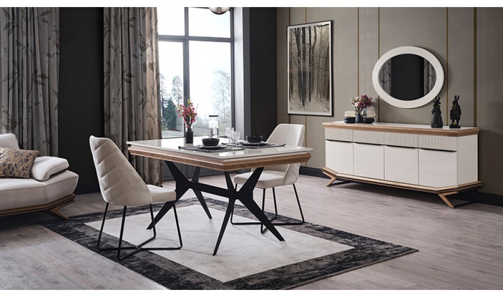 Elize Yemek Odası (Ön yüzler %100 mdf kasa suntalem malzemeden üretilmiştir)