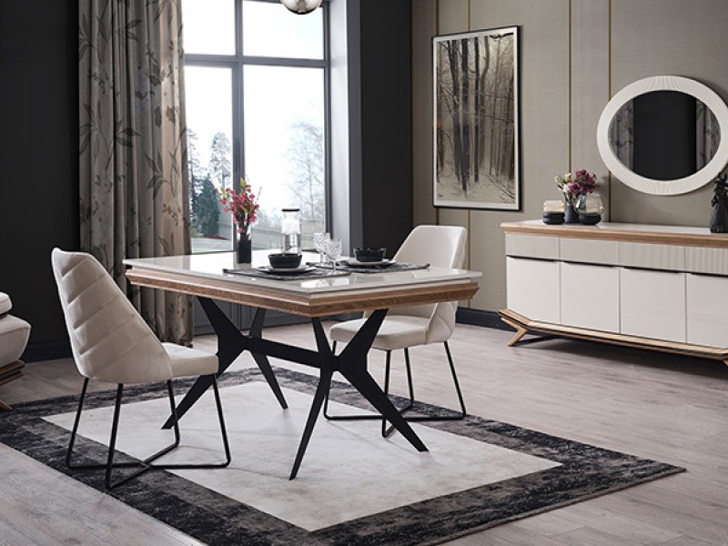 Elize Yemek Odası (Ön yüzler %100 mdf kasa suntalem malzemeden üretilmiştir)