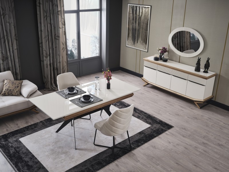 Elize Yemek Odası (Ön yüzler %100 mdf kasa suntalem malzemeden üretilmiştir)