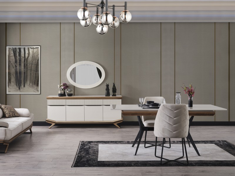 Elize Yemek Odası (Ön yüzler %100 mdf kasa suntalem malzemeden üretilmiştir)