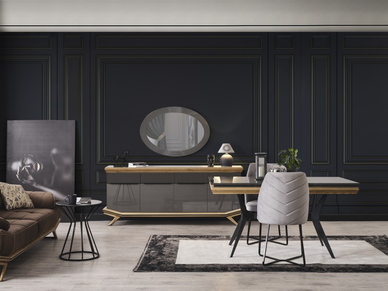 Grand Yemek Odası (Ön yüzler %100 mdf kasa suntalem malzemeden üretilmiştir)