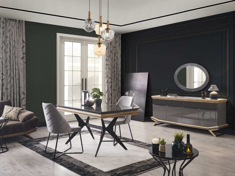 Grand Yemek Odası (Ön yüzler %100 mdf kasa suntalem malzemeden üretilmiştir)