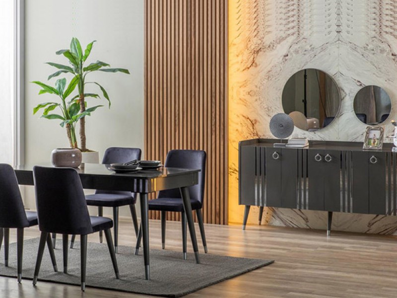 Lotus Siyah Yemek Odası