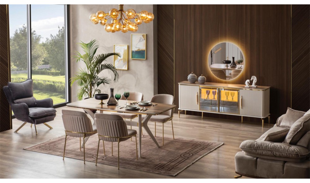 Royal Yemek Odası  (Yüzler %100 MDF Kasa Suntalem)